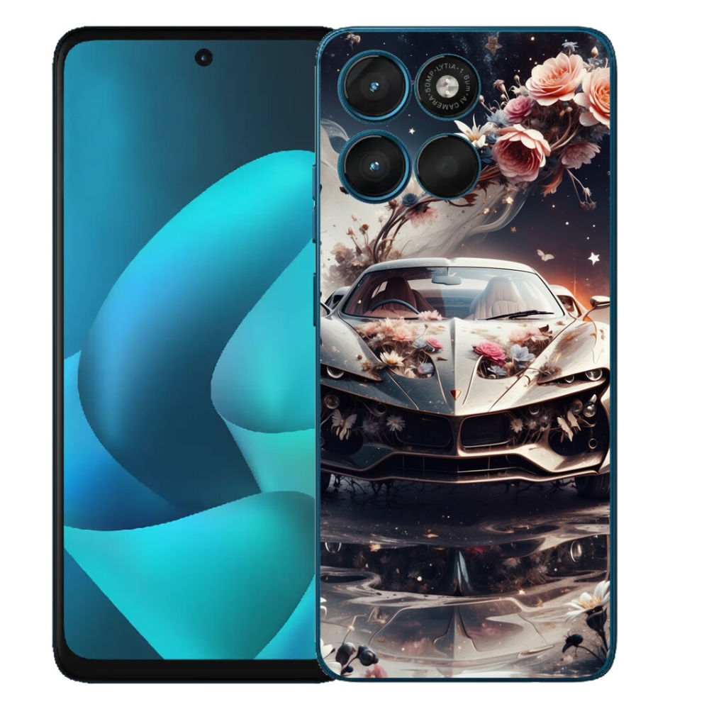 Gelový kryt mmCase na Motorola Moto G57 Power - květinový sportovní vůz