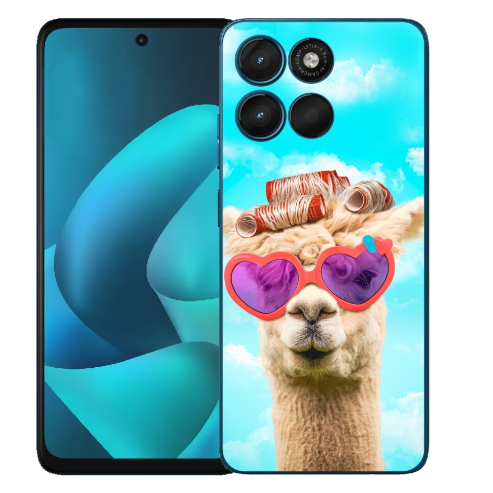 Gelový kryt mmCase na Motorola Moto G57 Power - lama s brýlemi