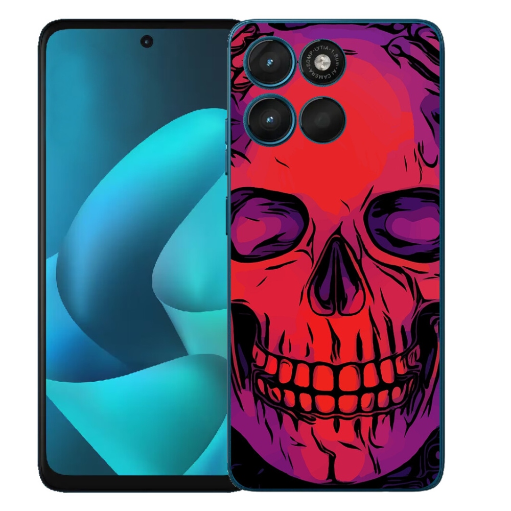Gelový kryt mmCase na Motorola Moto G57 Power - lebka