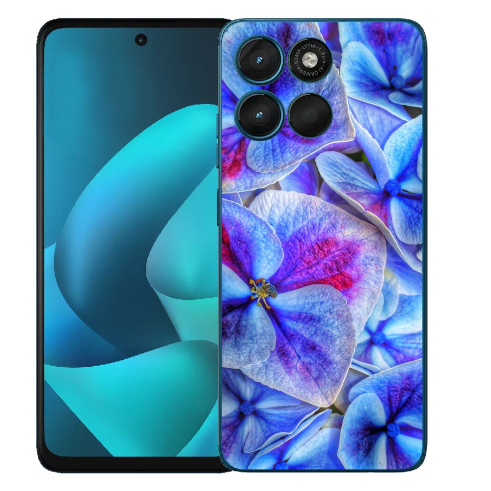 Gelový kryt mmCase na Motorola Moto G57 Power - modré květy 1