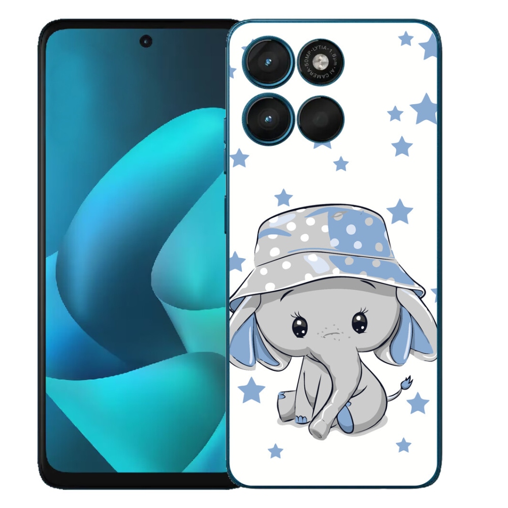 Gelový kryt mmCase na Motorola Moto G57 Power - modrý slon