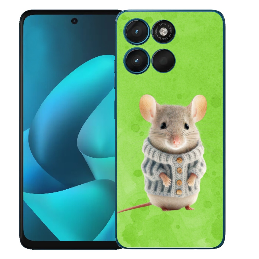 Gelový kryt mmCase na Motorola Moto G57 Power - myška ve svetru