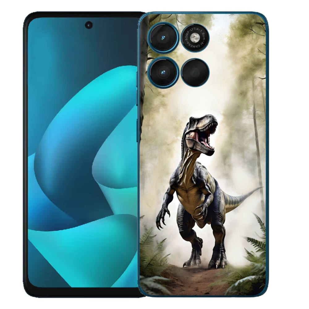 Gelový kryt mmCase na Motorola Moto G57 Power - naštvaný T-Rex