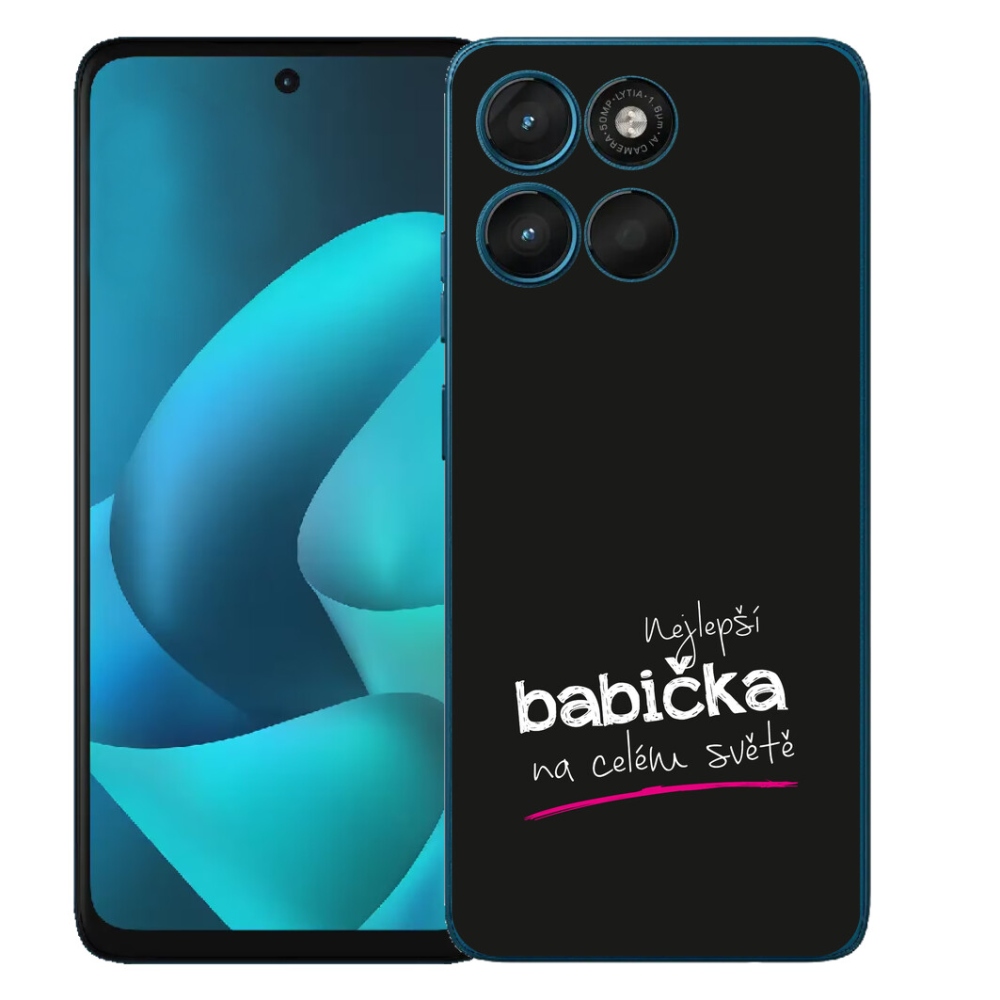 Gelový kryt mmCase na Motorola Moto G57 Power - nejlepší babička 4 černé pozadí