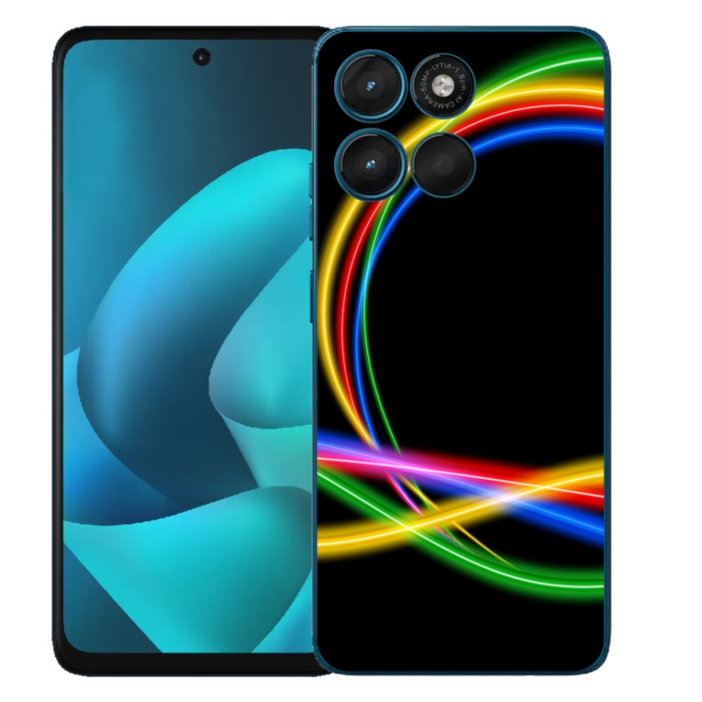 Gelový kryt mmCase na Motorola Moto G57 Power - neonové kruhy
