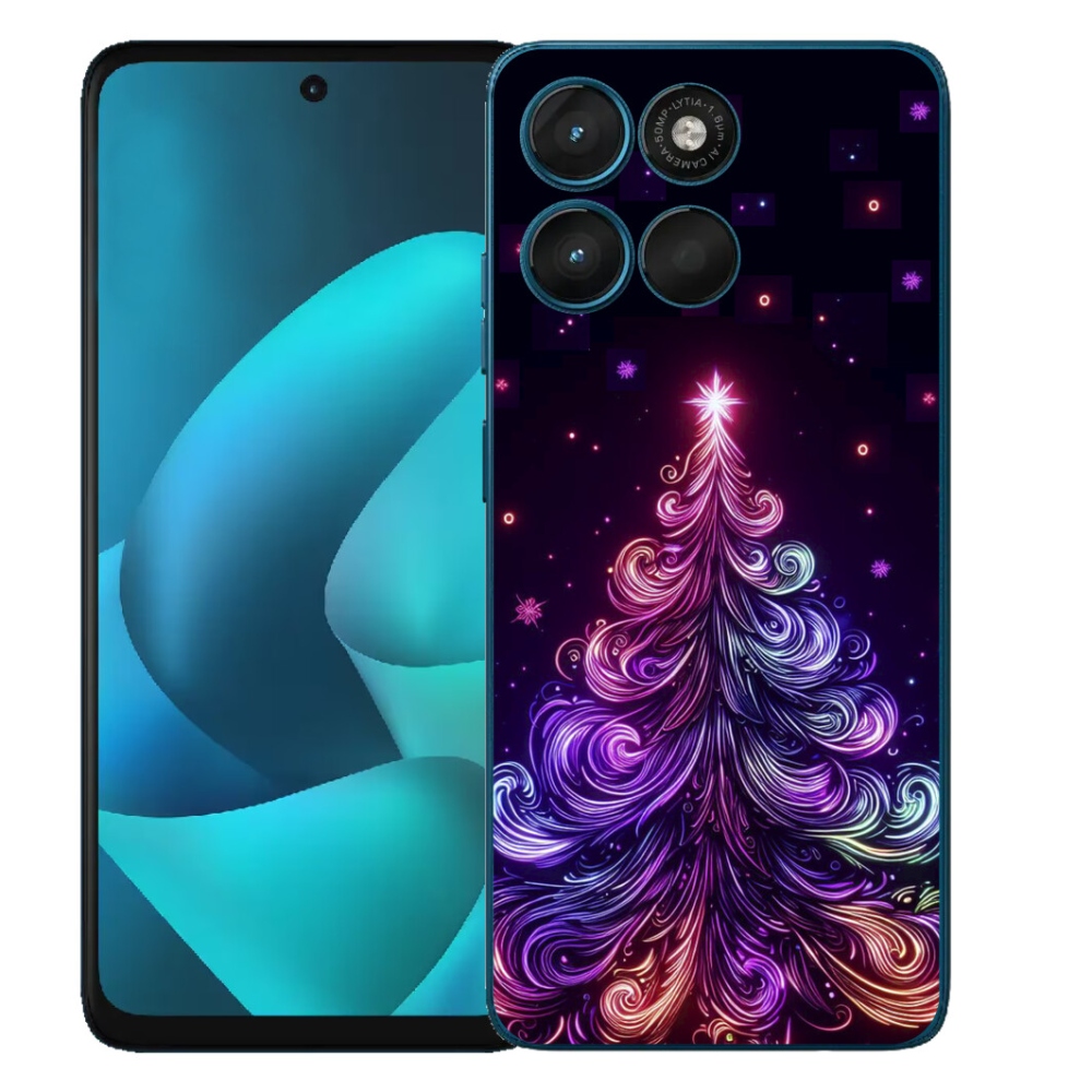 Gelový kryt mmCase na Motorola Moto G57 Power - neonový vánoční stromek 1