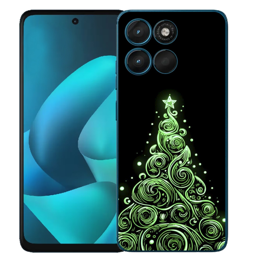 Gelový kryt mmCase na Motorola Moto G57 Power - neonový vánoční stromek 3