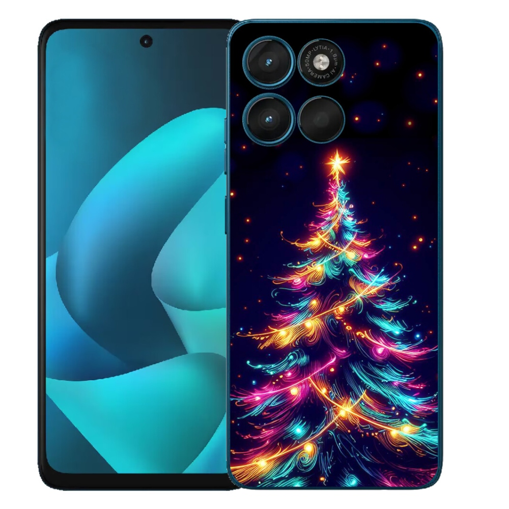 Gelový kryt mmCase na Motorola Moto G57 Power - neonový vánoční stromek