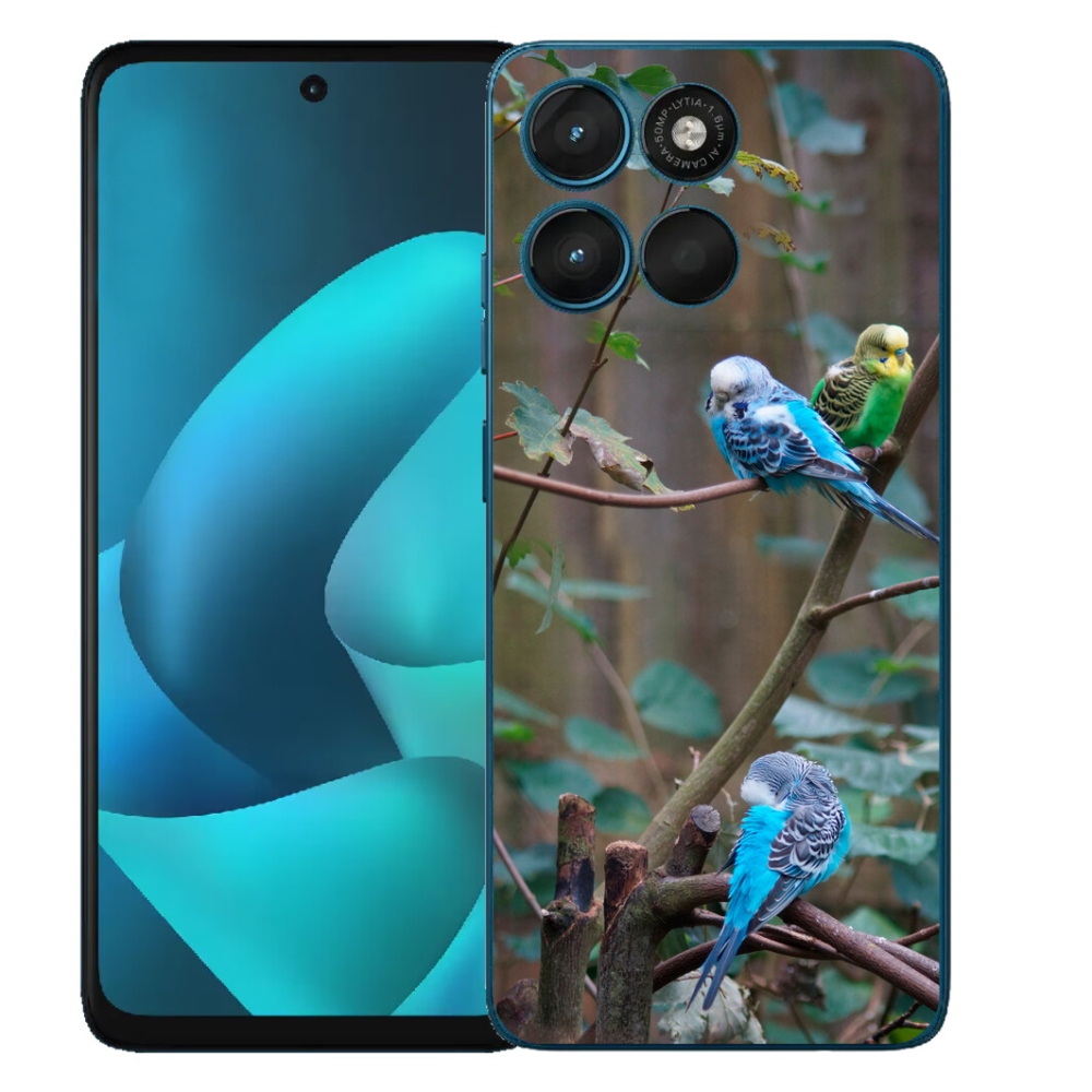 Gelový kryt mmCase na Motorola Moto G57 Power - papoušci na větvi