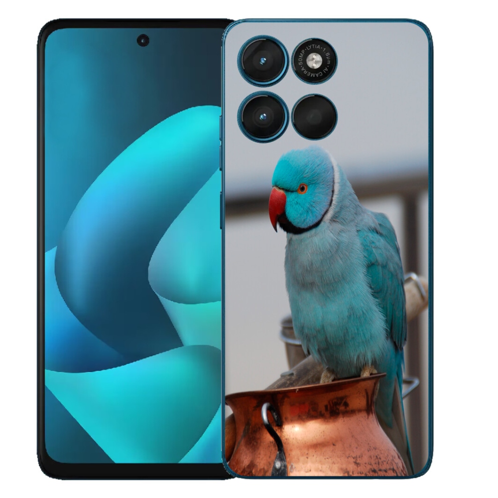 Gelový kryt mmCase na Motorola Moto G57 Power - papoušek alexandr modrý