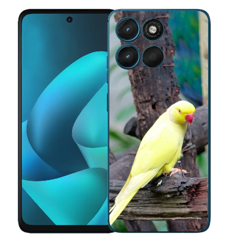 Gelový kryt mmCase na Motorola Moto G57 Power - papoušek alexandr žlutý