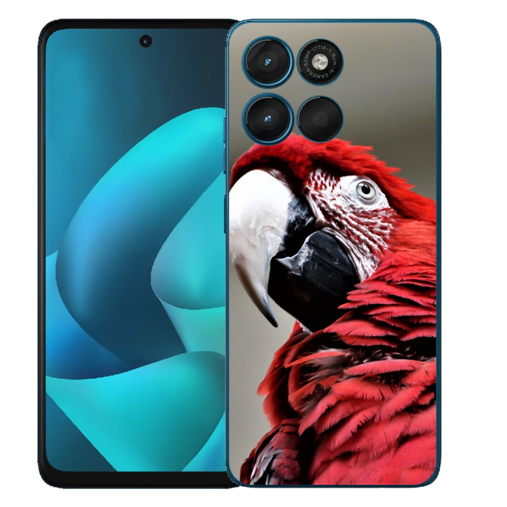 Gelový kryt mmCase na Motorola Moto G57 Power - papoušek ara červený