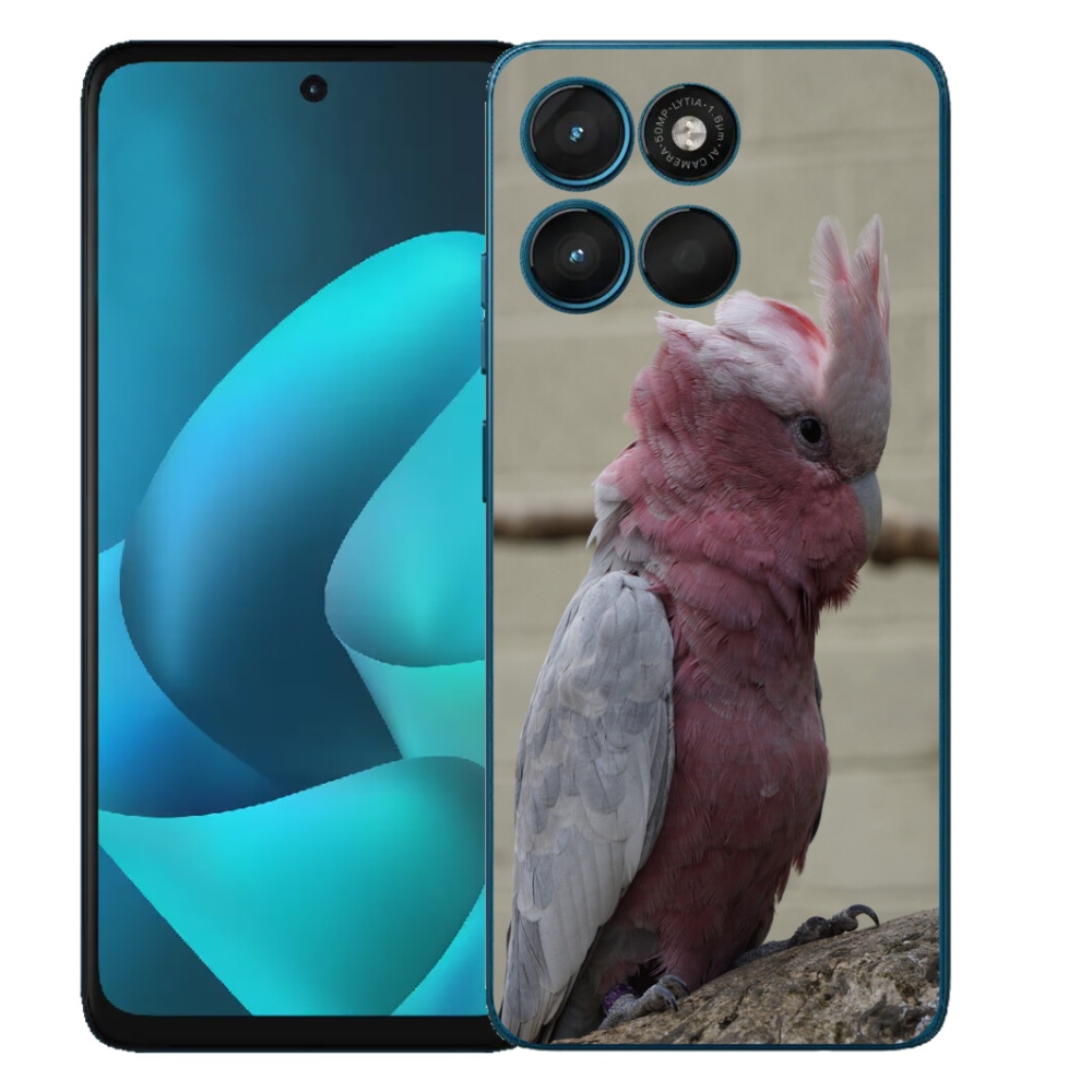 Gelový kryt mmCase na Motorola Moto G57 Power - papoušek kakadu růžový