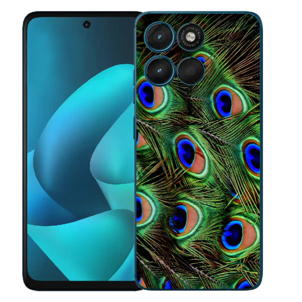 Gelový kryt mmCase na Motorola Moto G57 Power - paví peří