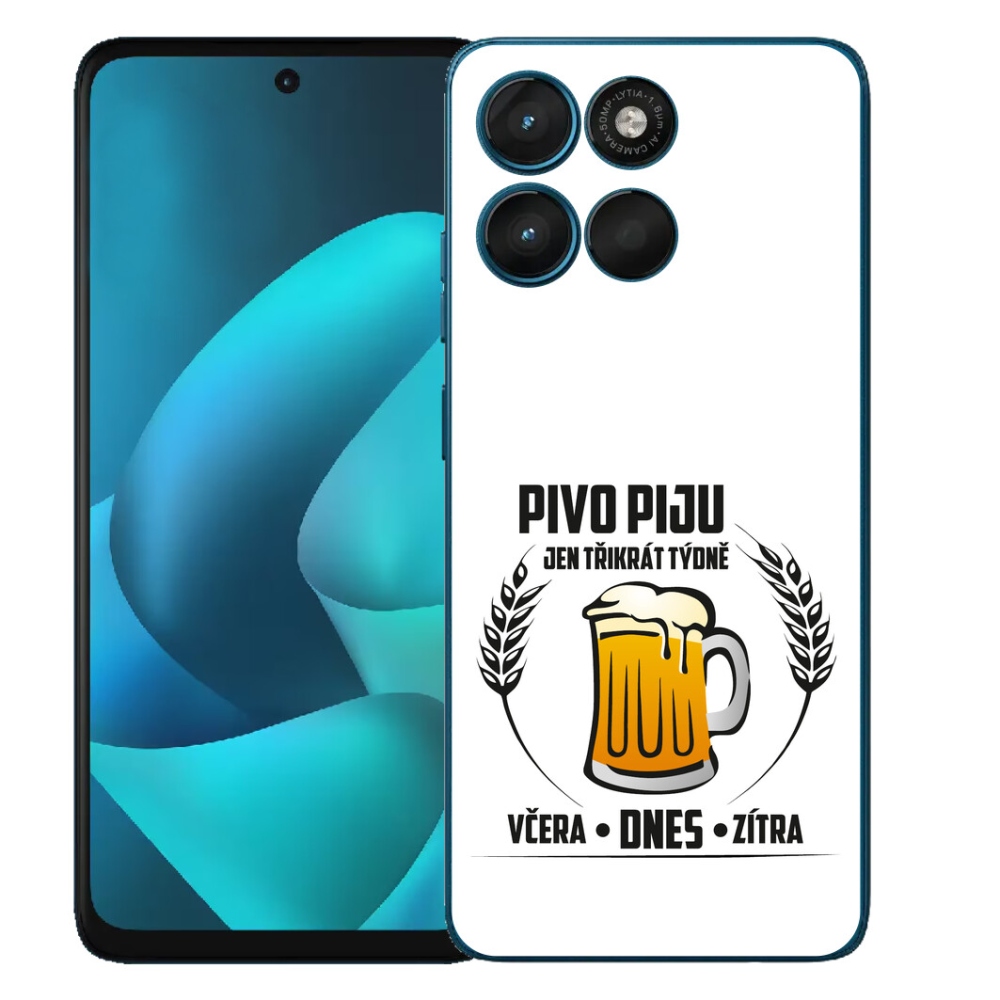Gelový kryt mmCase na Motorola Moto G57 Power - pivní motiv bílé pozadí