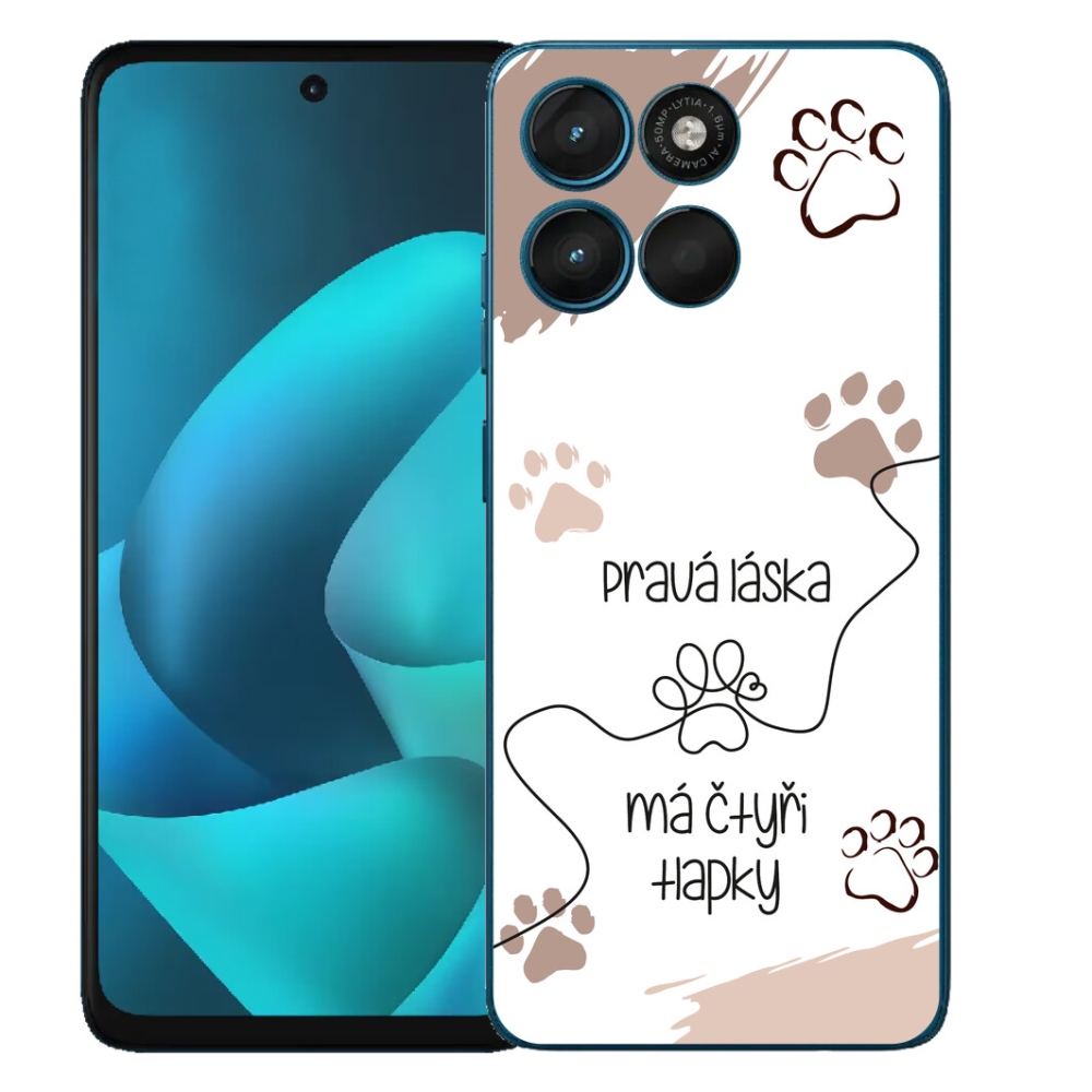 Gelový kryt mmCase na Motorola Moto G57 Power - psí motiv 1 bílé pozadí