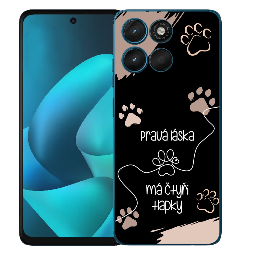 Gelový kryt mmCase na Motorola Moto G57 Power - psí motiv 1 černé pozadí