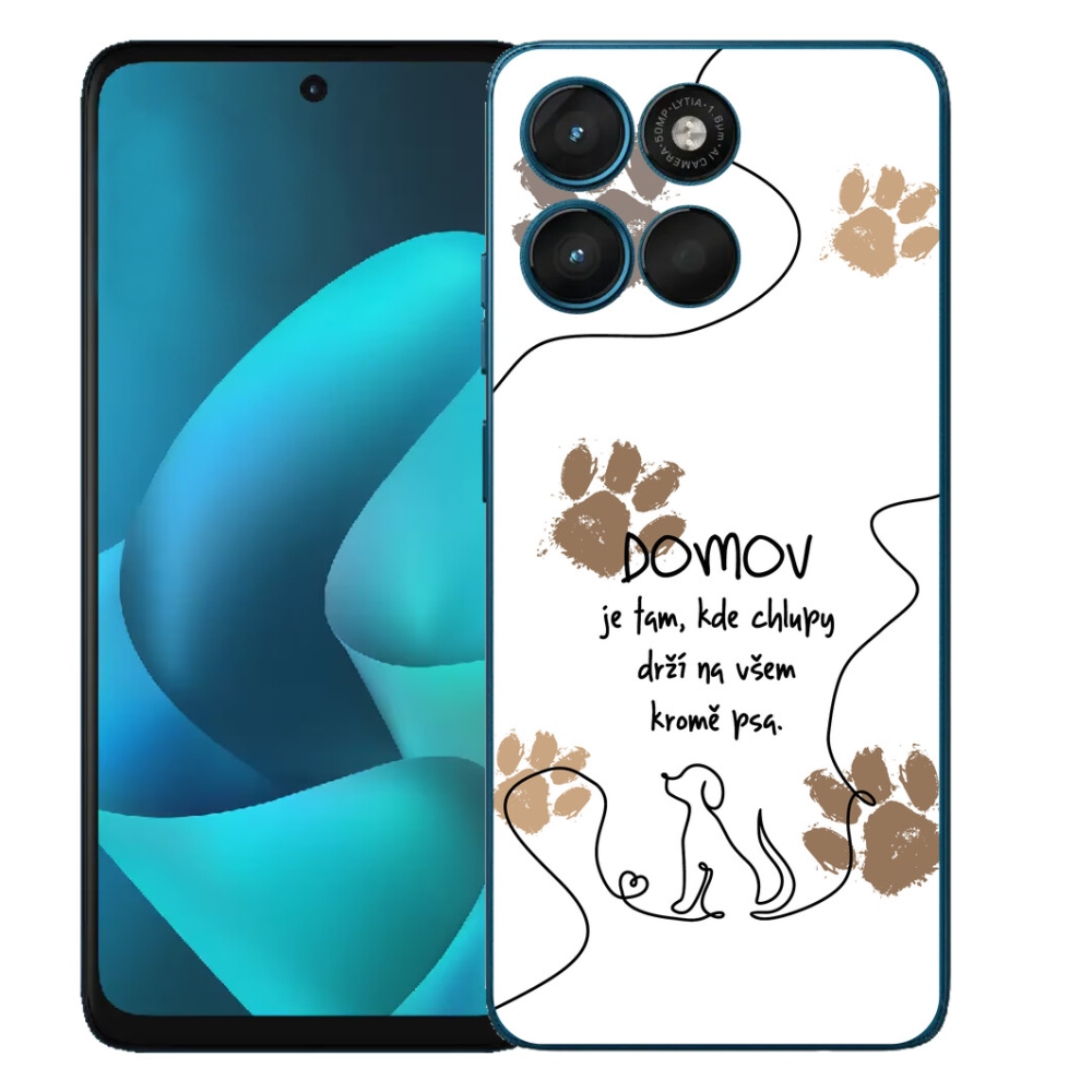 Gelový kryt mmCase na Motorola Moto G57 Power - psí motiv bílé pozadí