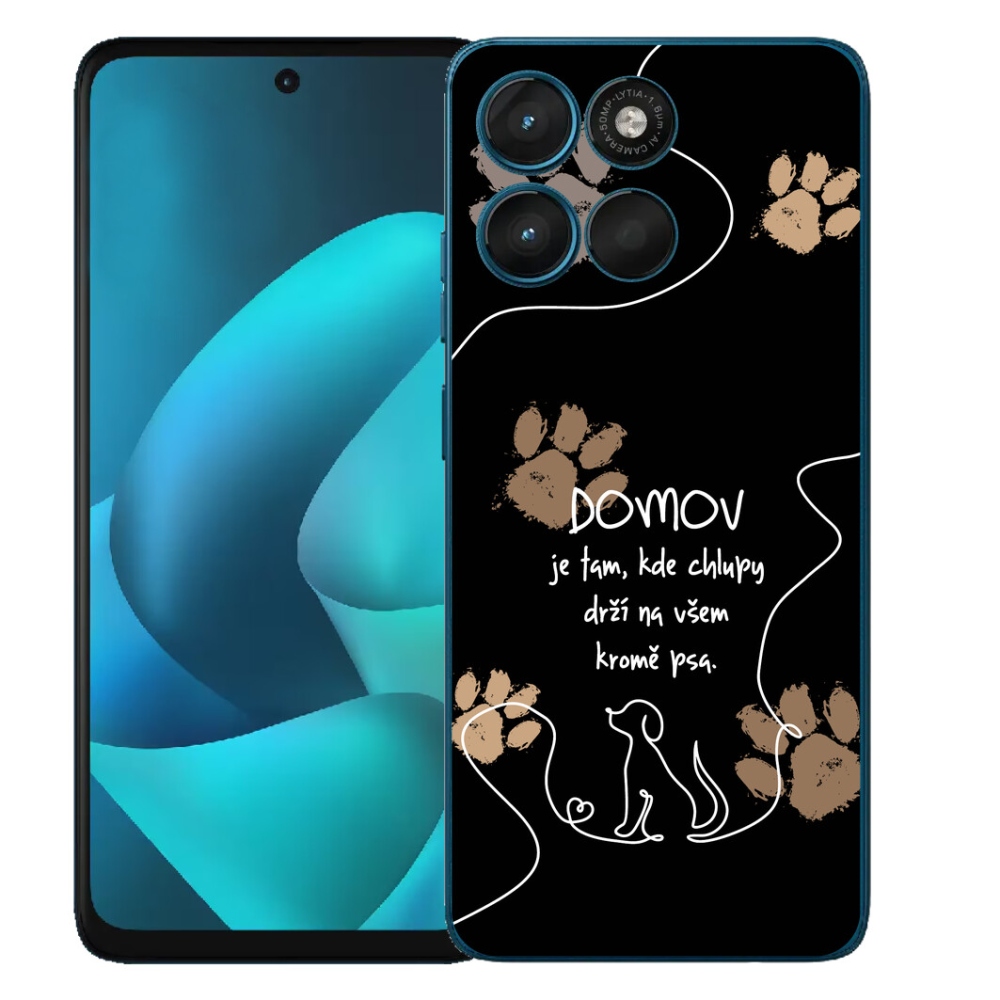 Gelový kryt mmCase na Motorola Moto G57 Power - psí motiv černé pozadí