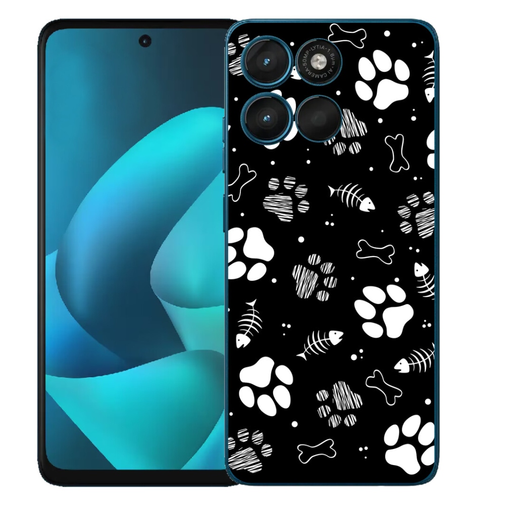 Gelový kryt mmCase na Motorola Moto G57 Power - psí tlapky