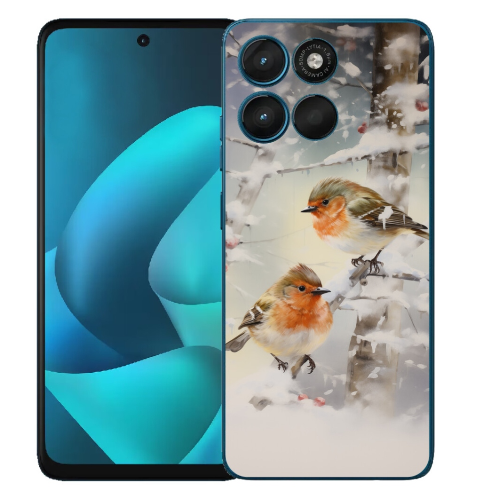 Gelový kryt mmCase na Motorola Moto G57 Power - ptáčci v zimě