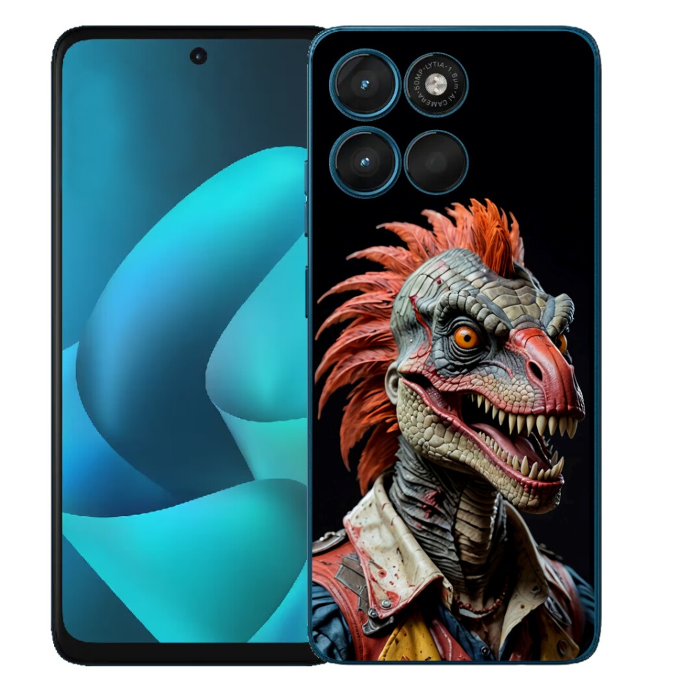 Gelový kryt mmCase na Motorola Moto G57 Power - punk dinosaurus