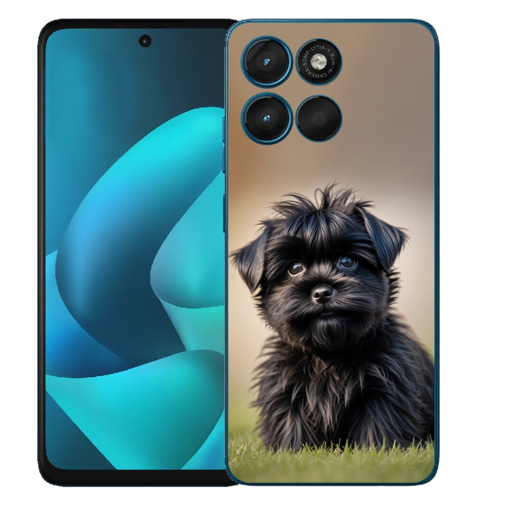 Gelový kryt mmCase na Motorola Moto G57 Power - roztomilý černý pejsek