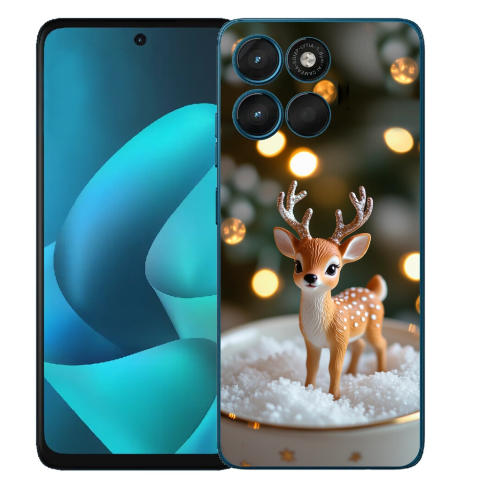 Gelový kryt mmCase na Motorola Moto G57 Power - roztomilý vánoční jelen
