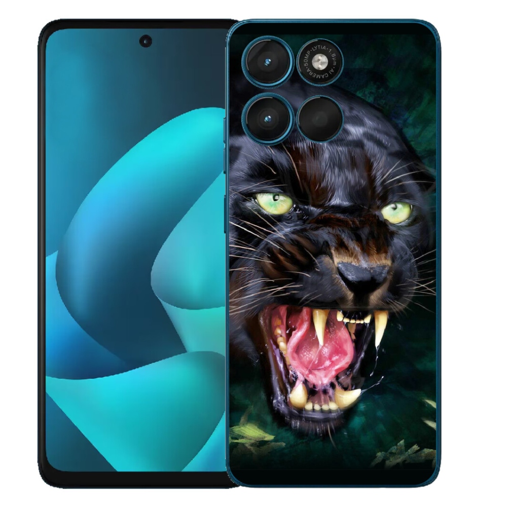 Gelový kryt mmCase na Motorola Moto G57 Power - rozzuřený černý panter