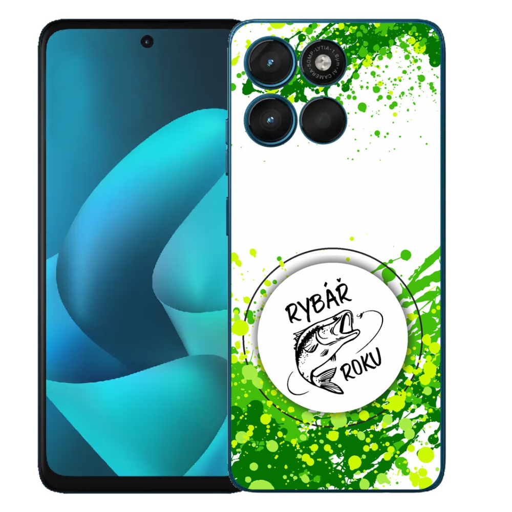 Gelový kryt mmCase na Motorola Moto G57 Power - rybář roku bílé pozadí