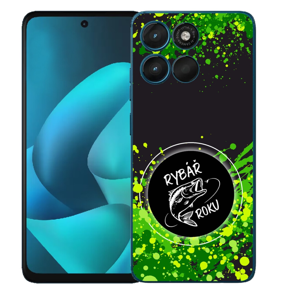 Gelový kryt mmCase na Motorola Moto G57 Power - rybář roku černé pozadí