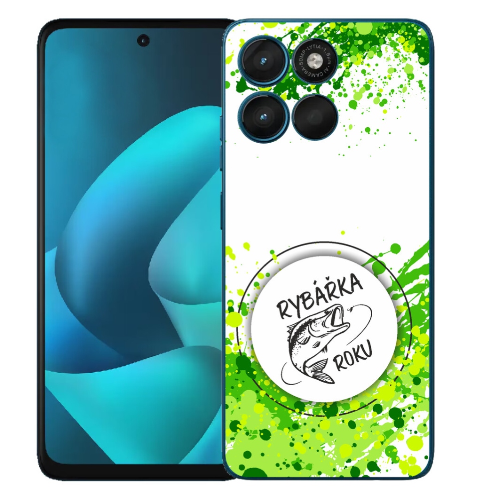 Gelový kryt mmCase na Motorola Moto G57 Power - rybářka roku bílé pozadí