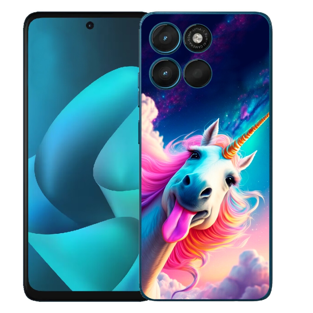Gelový kryt mmCase na Motorola Moto G57 Power - šílený jednorožec
