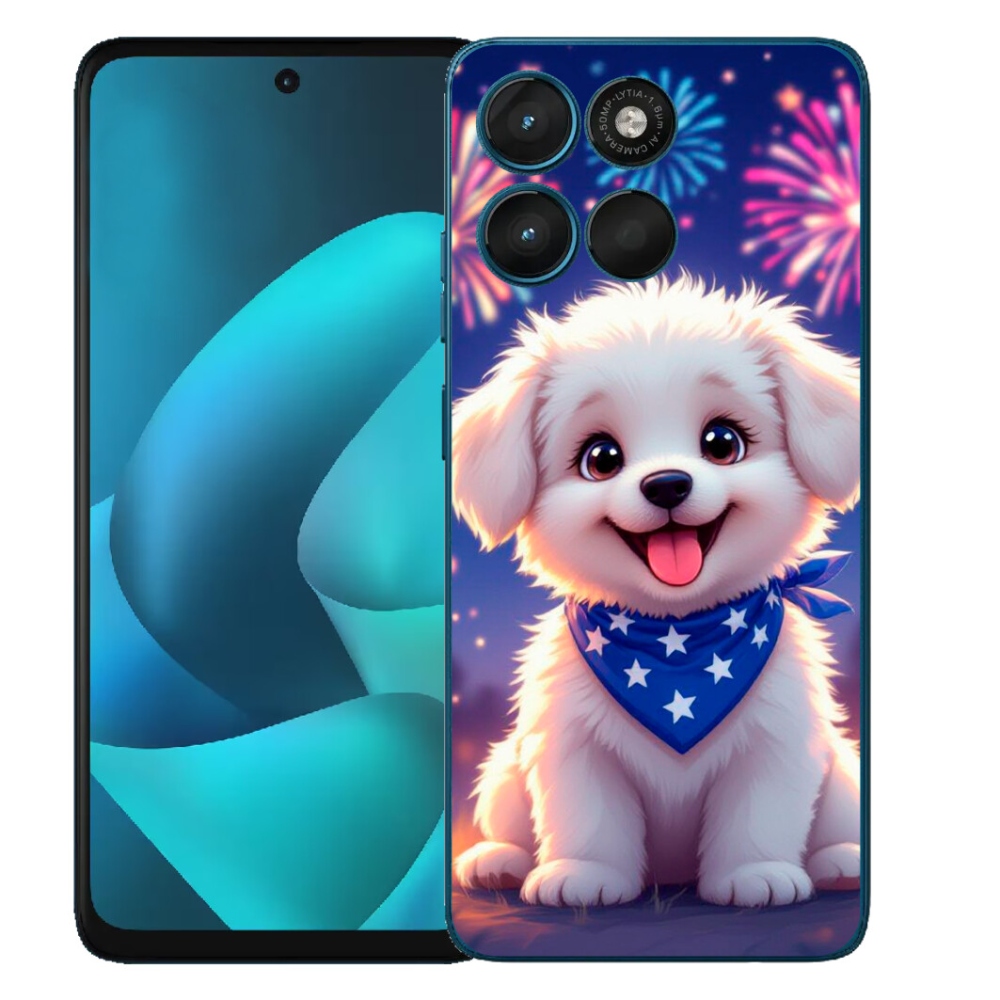 Gelový kryt mmCase na Motorola Moto G57 Power - slavnostní štěně