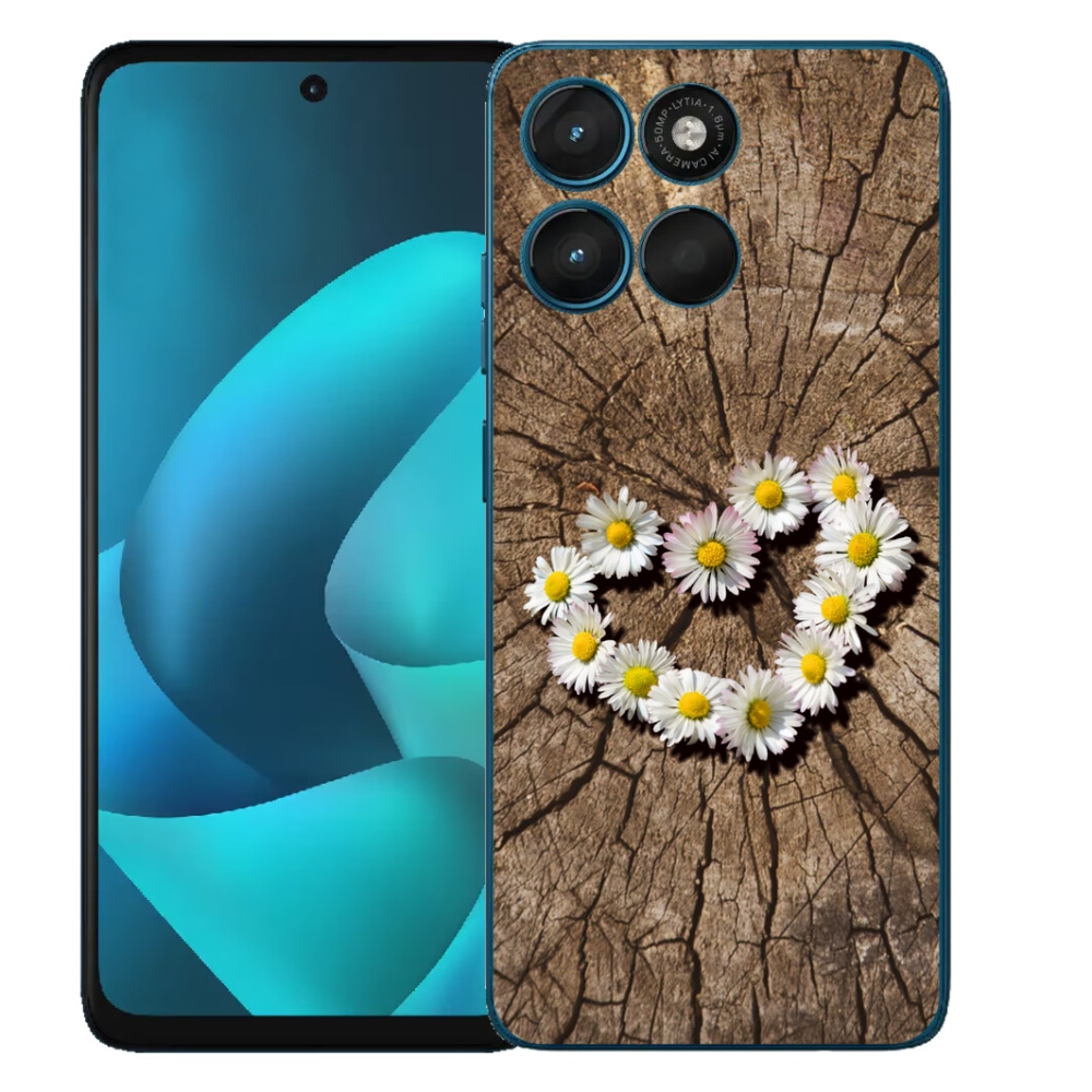 Gelový kryt mmCase na Motorola Moto G57 Power - srdce z kopretin