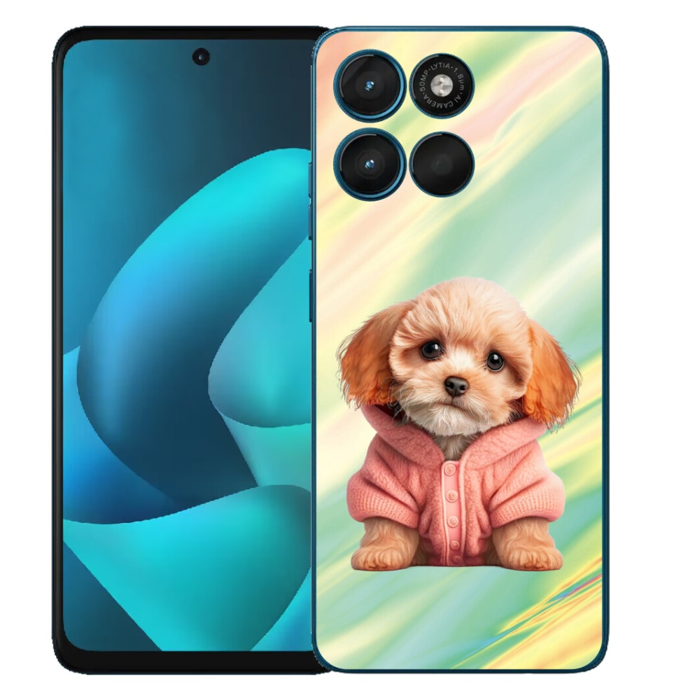 Gelový kryt mmCase na Motorola Moto G57 Power - štěně ve svetru