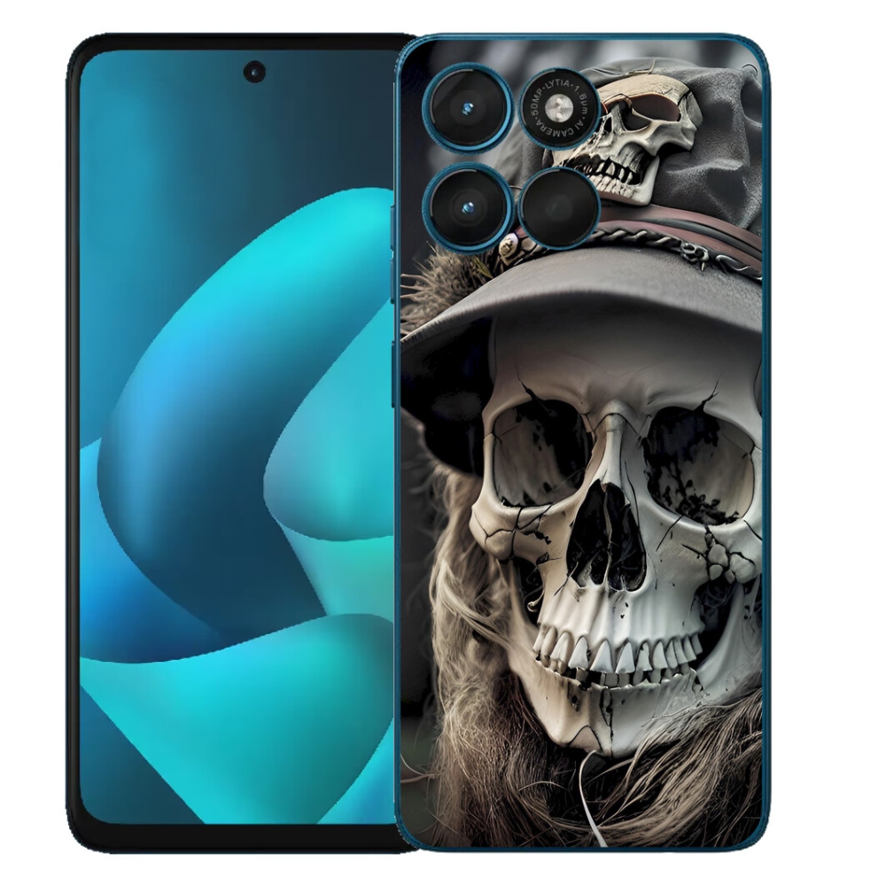 Gelový kryt mmCase na Motorola Moto G57 Power - temná lebka