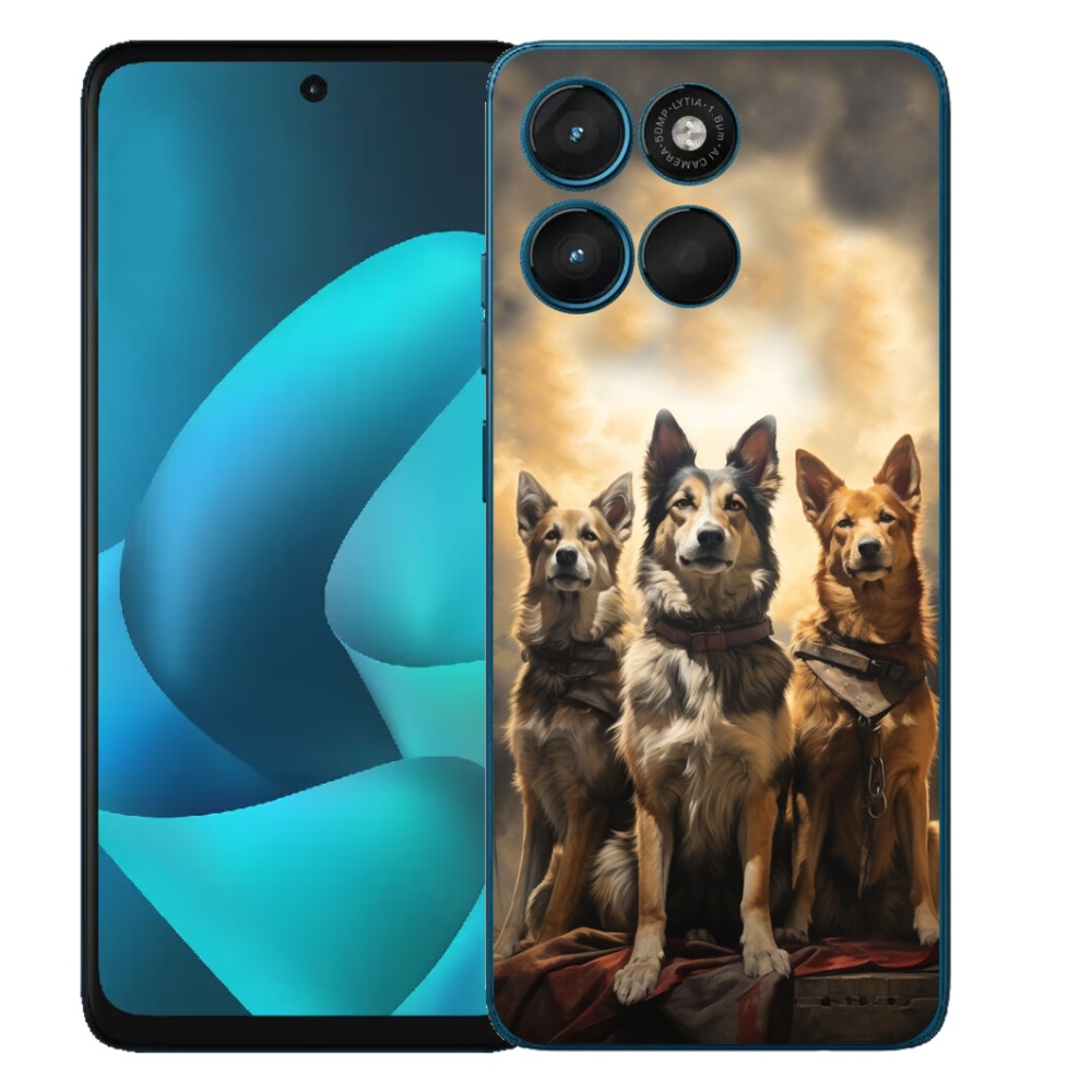 Gelový kryt mmCase na Motorola Moto G57 Power - tři psi