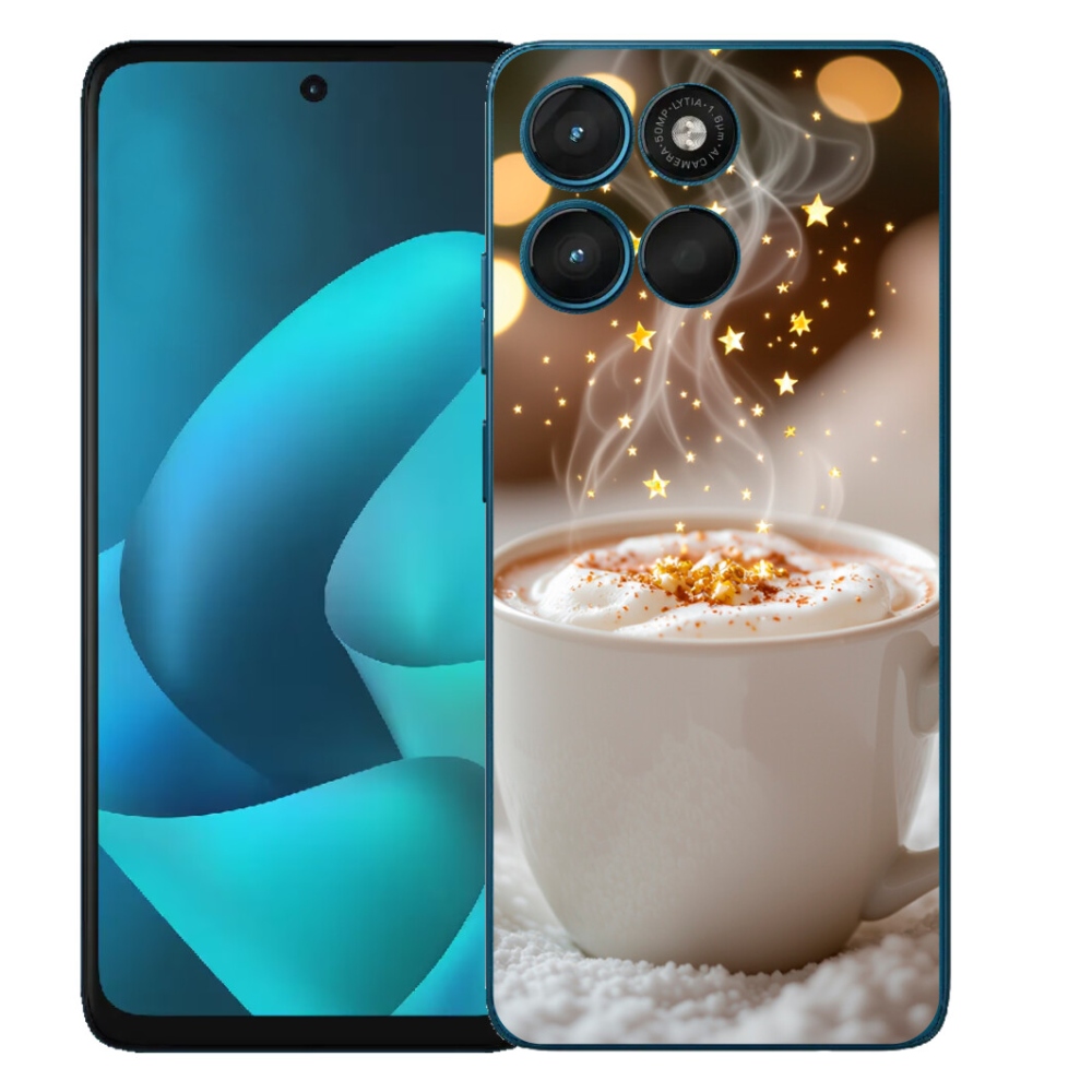 Gelový kryt mmCase na Motorola Moto G57 Power - vánoční horký nápoj