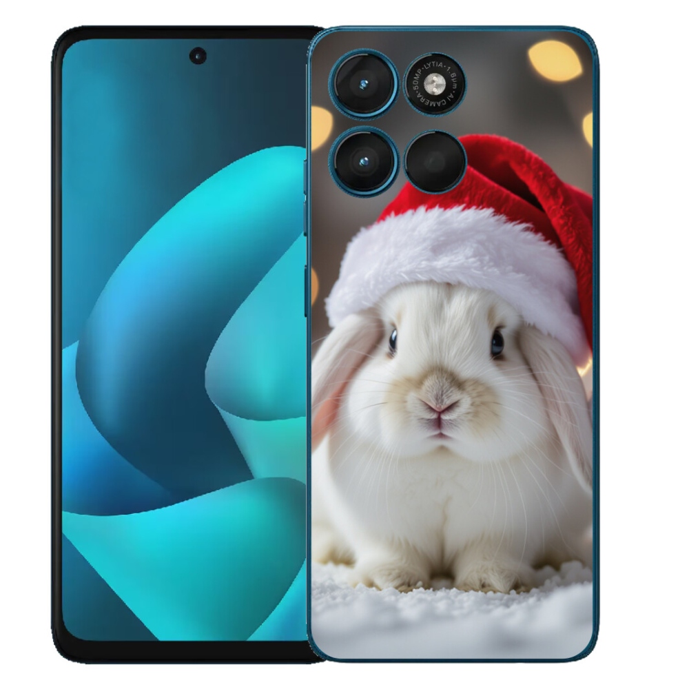 Gelový kryt mmCase na Motorola Moto G57 Power - vánoční králík