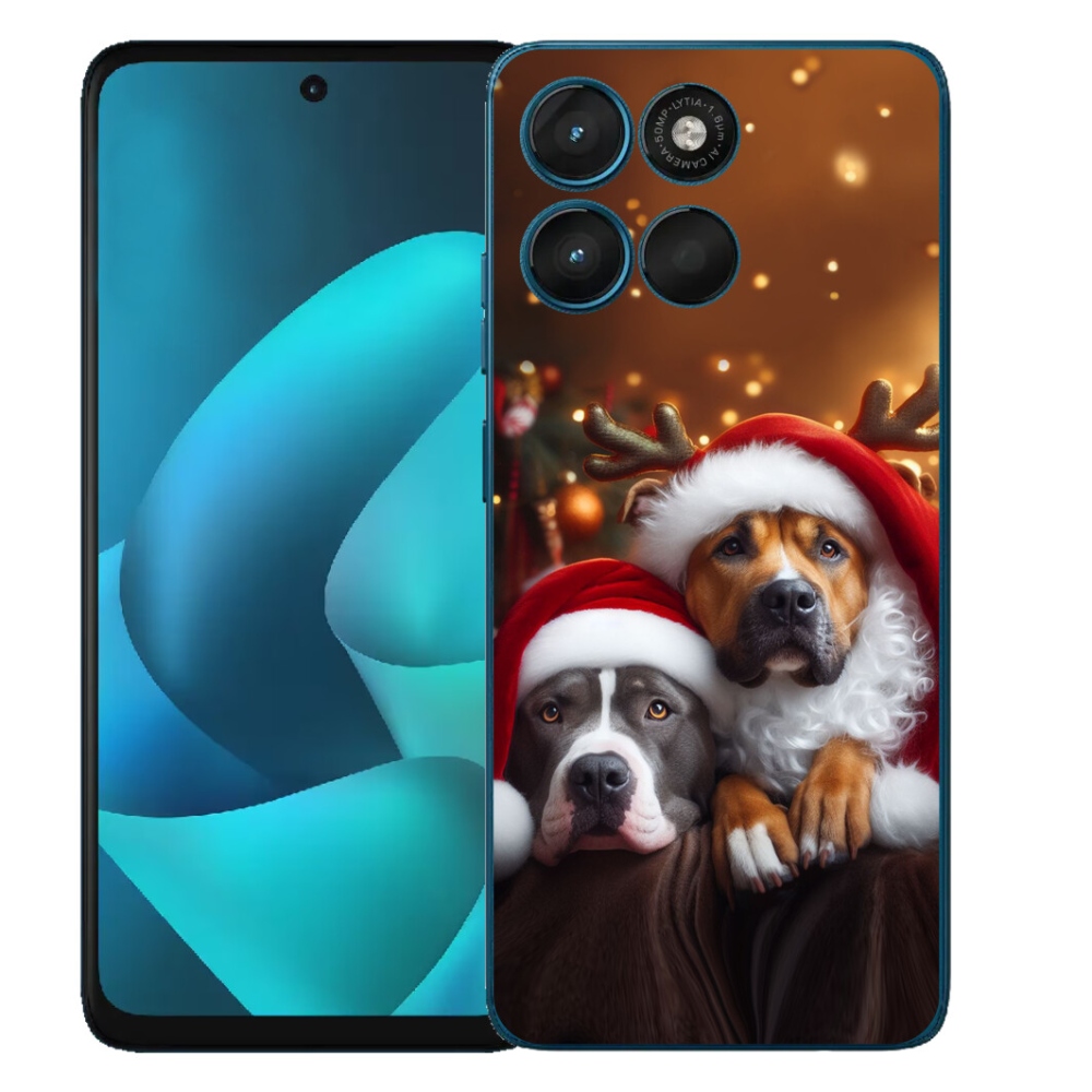 Gelový kryt mmCase na Motorola Moto G57 Power - vánoční psi