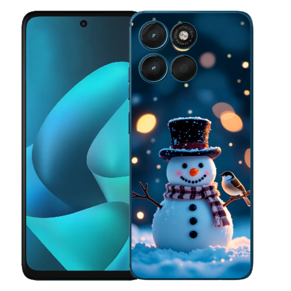 Gelový kryt mmCase na Motorola Moto G57 Power - vánoční sněhulák