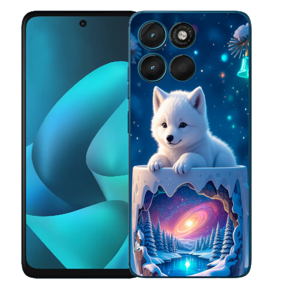 Gelový kryt mmCase na Motorola Moto G57 Power - vánoční štěně