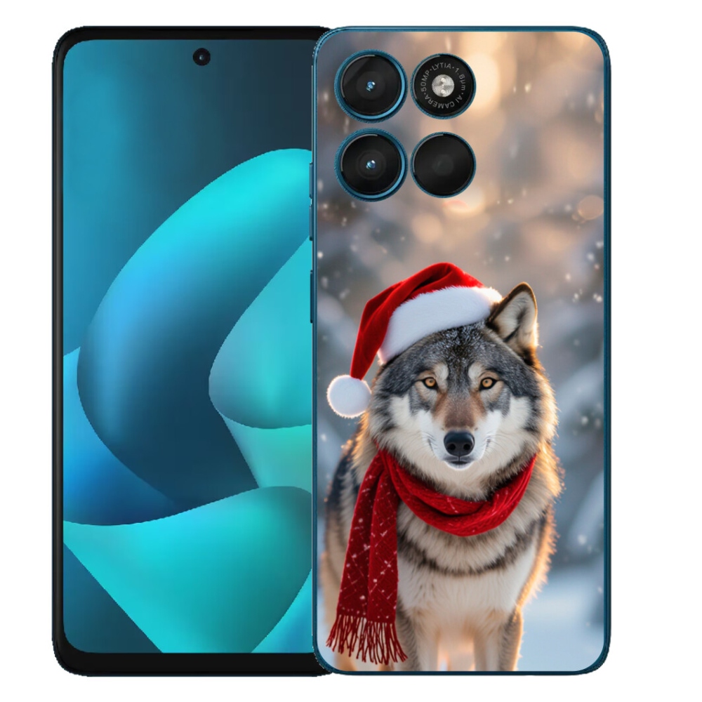 Gelový kryt mmCase na Motorola Moto G57 Power - vánoční vlk