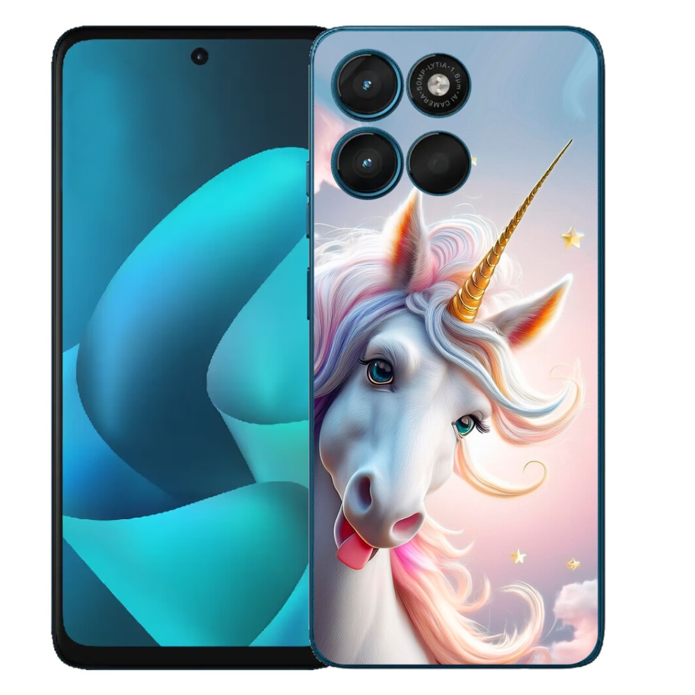 Gelový kryt mmCase na Motorola Moto G57 Power - veselý jednorožec