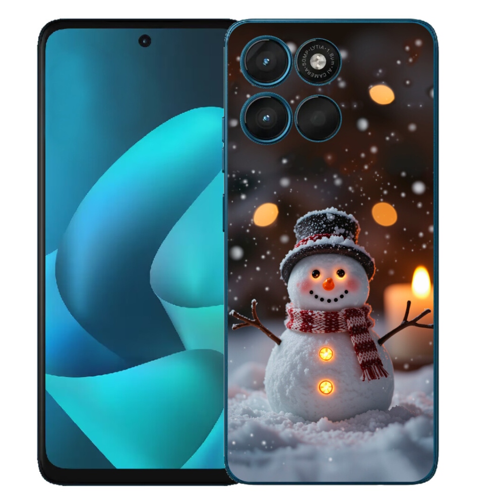 Gelový kryt mmCase na Motorola Moto G57 Power - veselý sněhulák