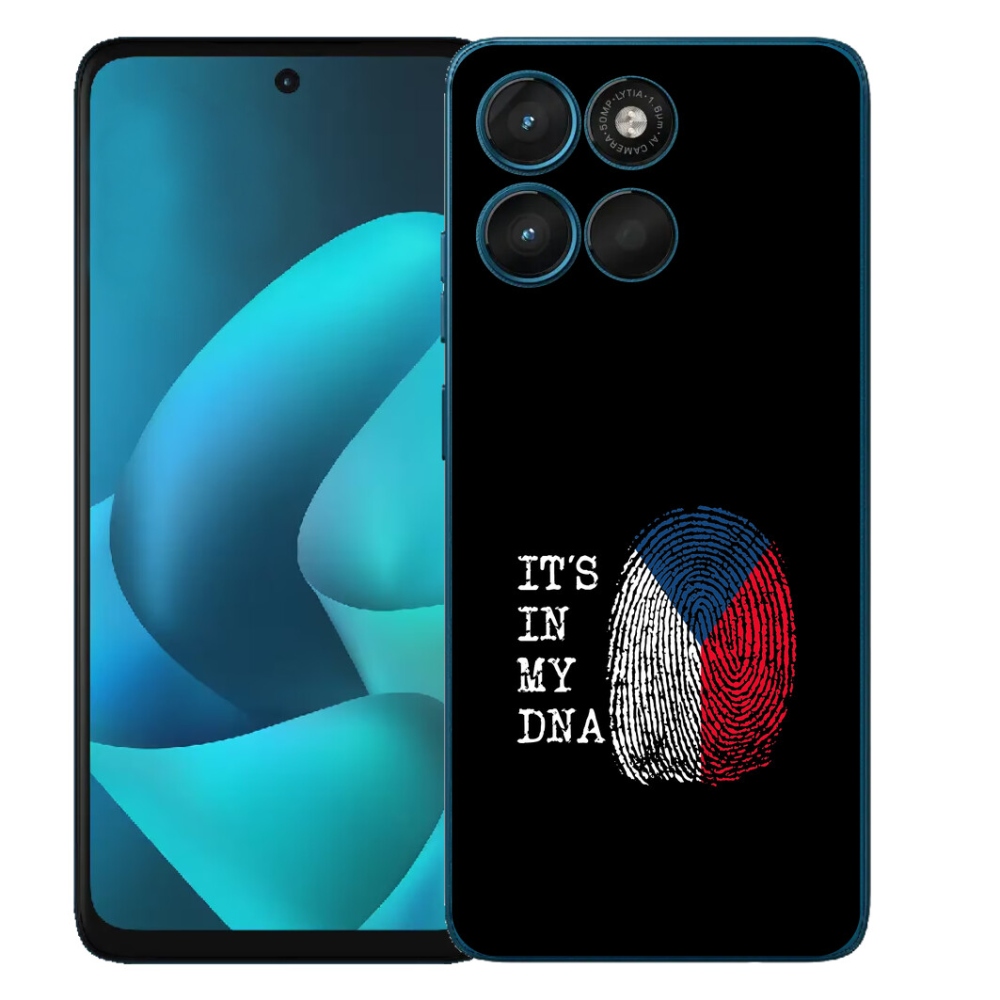 Gelový kryt mmCase na Motorola Moto G57 Power - vlajka otisk prstu černé pozadí