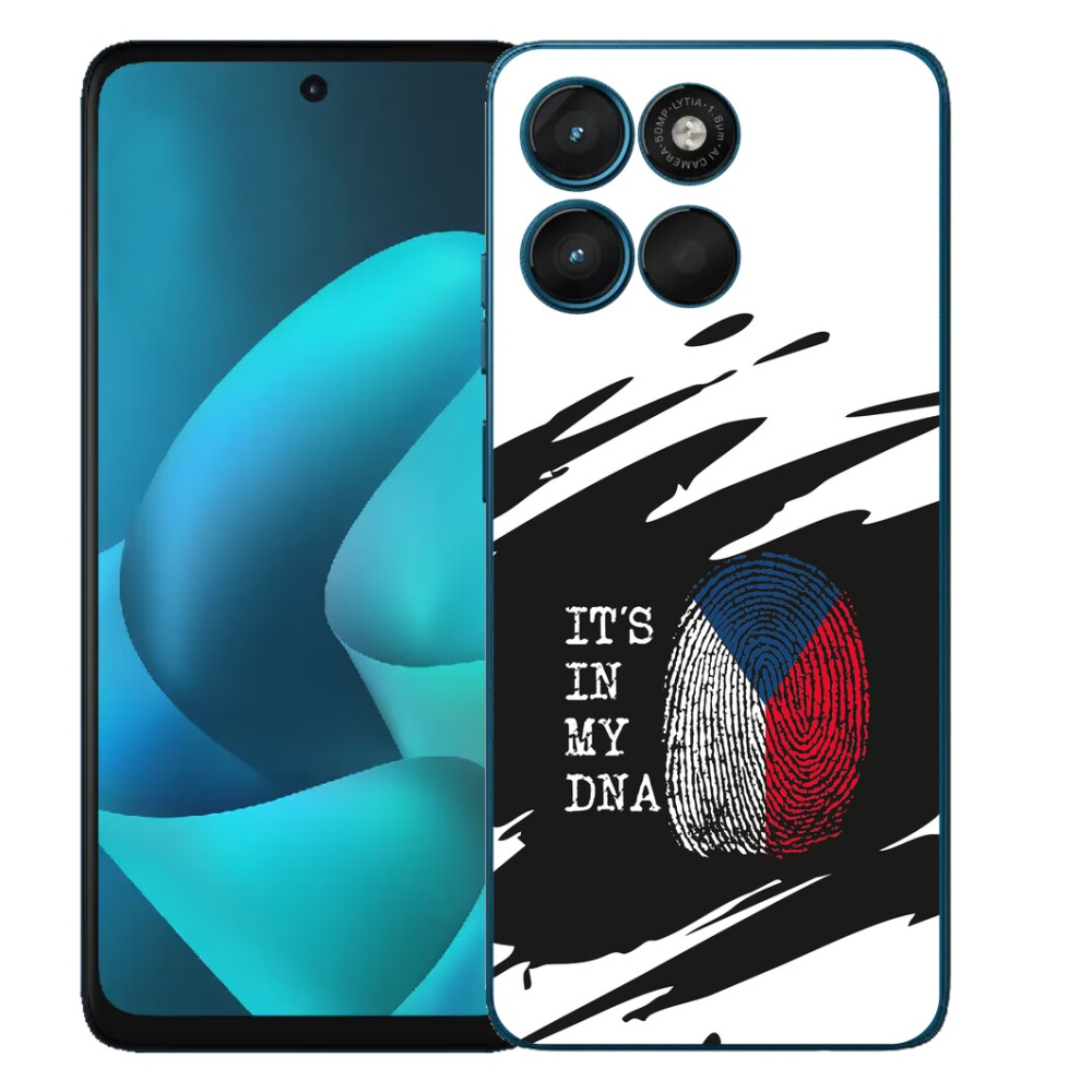Gelový kryt mmCase na Motorola Moto G57 Power - vlajka otisk prstu černobílé pozadí