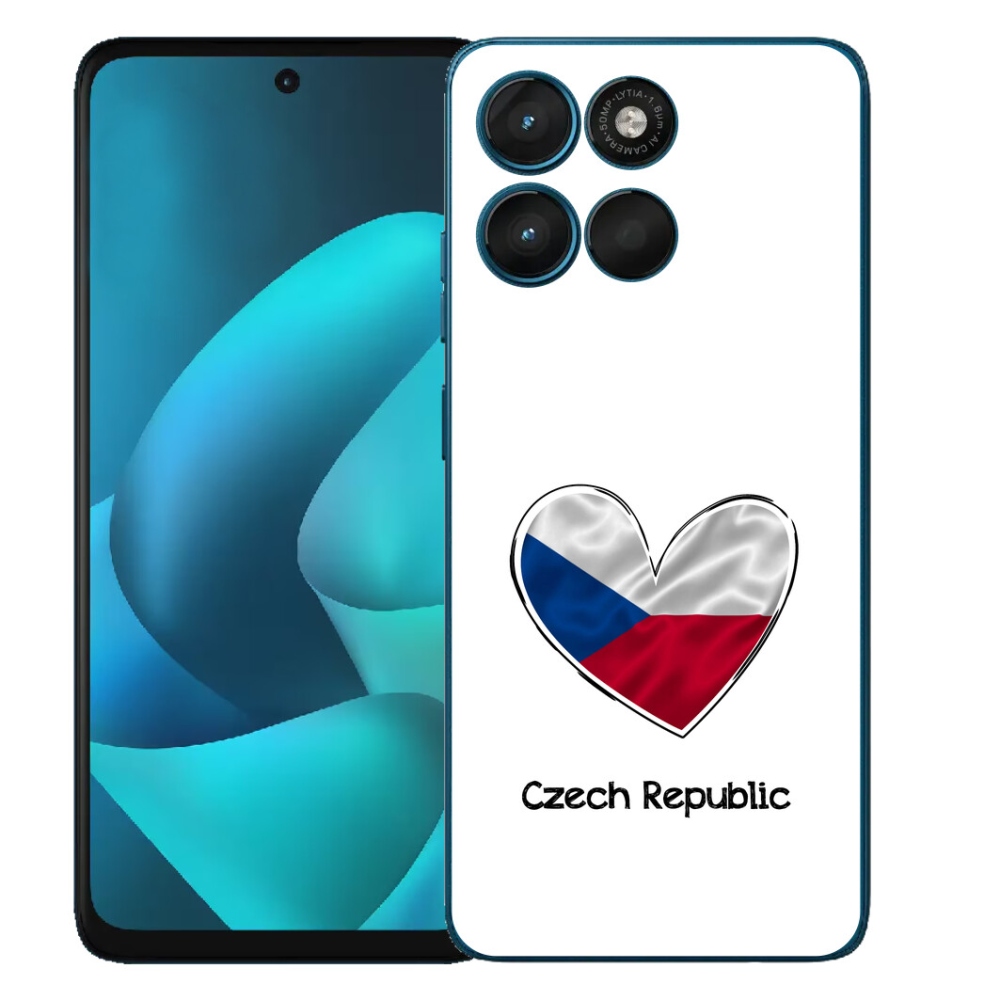 Gelový kryt mmCase na Motorola Moto G57 Power - vlajka srdce bílé pozadí