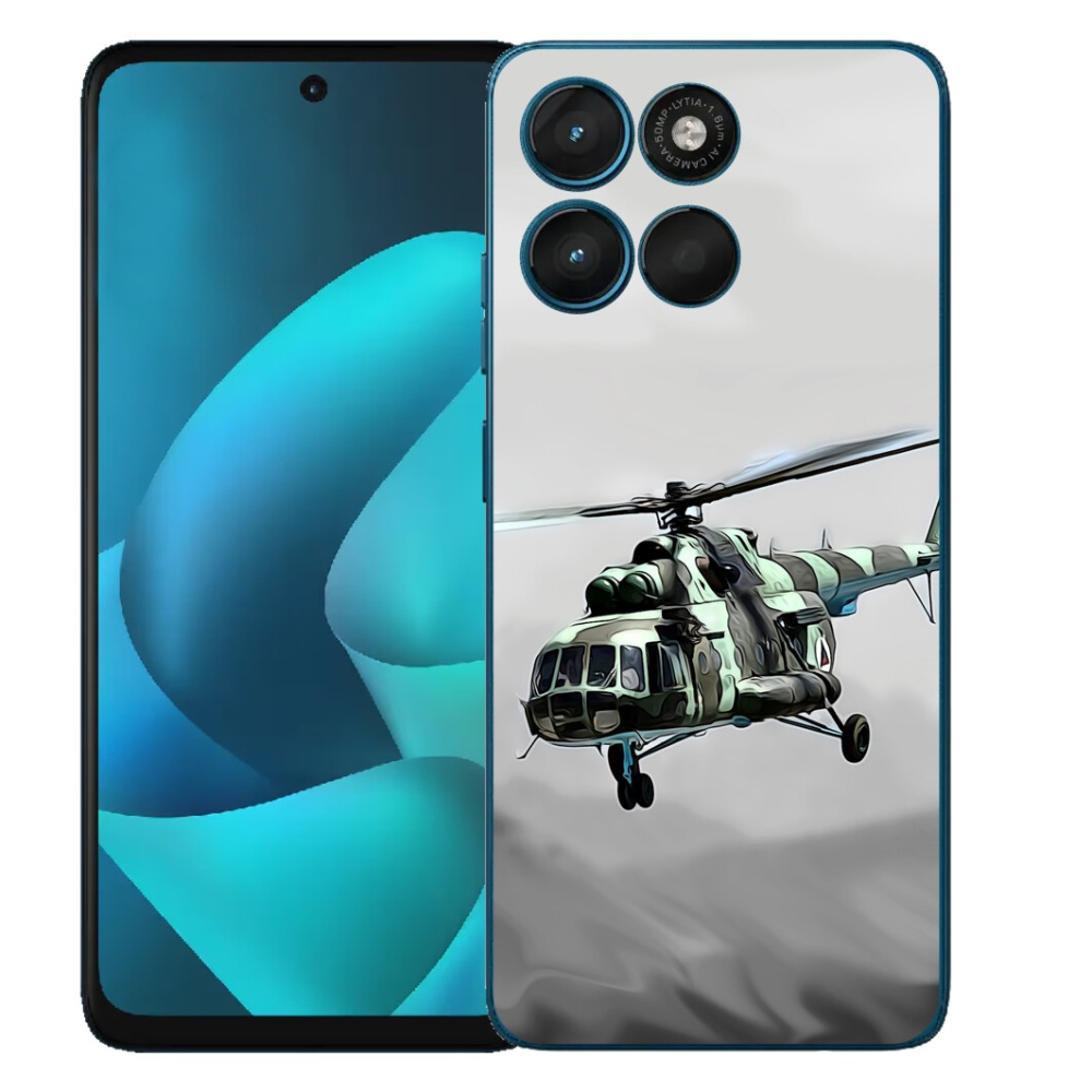 Gelový kryt mmCase na Motorola Moto G57 Power - vojenský vrtulník